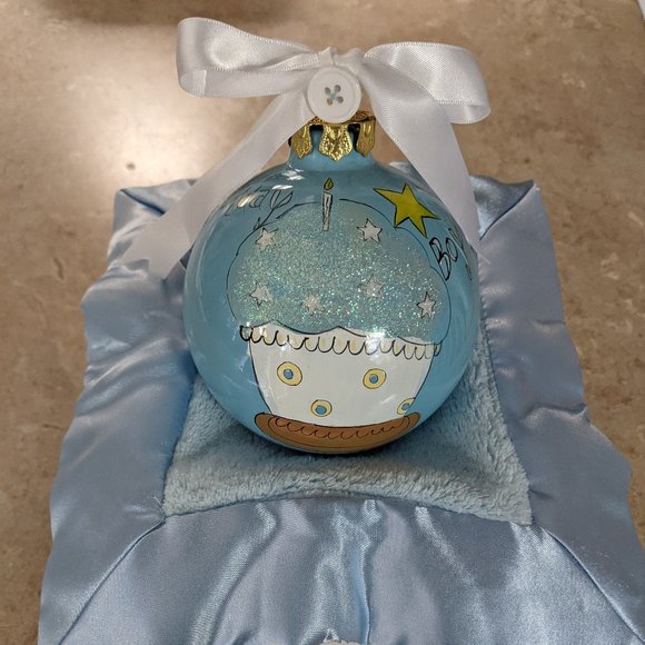Cute As A Button, BIRTHDAY BOY Glass Ornament & comfort blanket - Picture 2 of 16